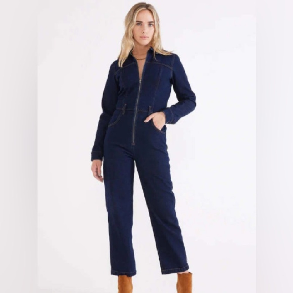 Etica |  Farrah Denim Jumpsuit - Night Swim S